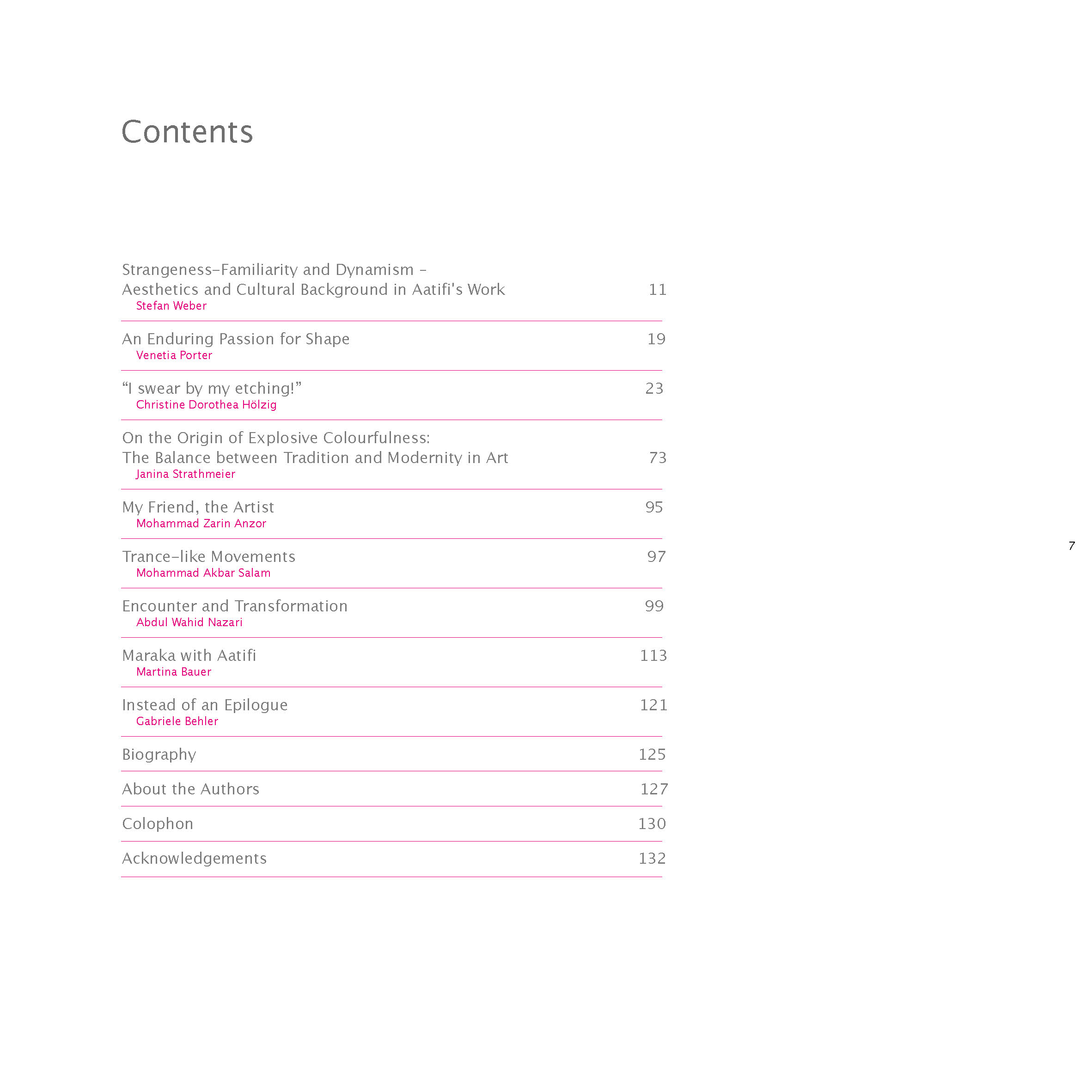 Aatifi Ausstellungskatalog content english