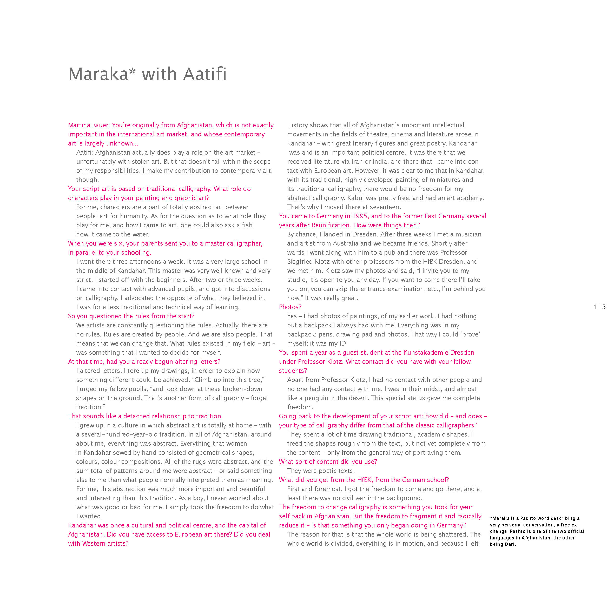 Aatifi Ausstellungskatalog Maraka with Aatifi english