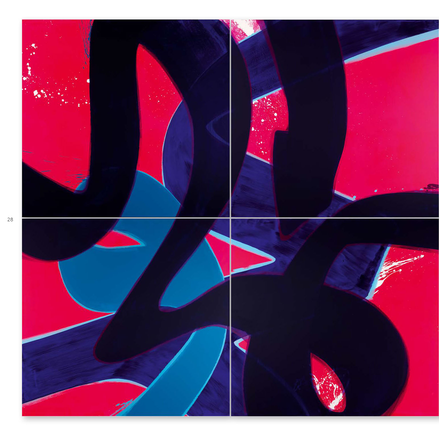 Aatifi Ausstellungskatalog Seite 28 vierteiliges Gemälde